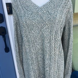 L.l. Bean Signature Women's 100% Cotton Fisherman Tunic Sweater mint green